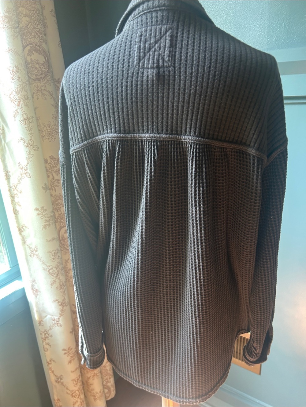 Aerie Knit Button-Up Shirt Jacket — Charcoal Gray - Picture 6 of 6
